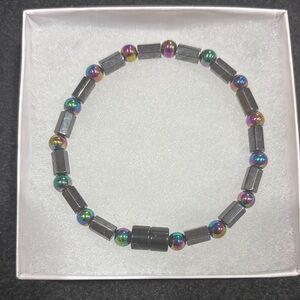 Handmade All Magnetic Multicolor Bracelet with Black Accents #18